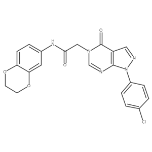 2-(1-(4-chlorophenyl)-4-oxo-1H-pyrazolo[3,4-d]pyrimidin-5(4H)-yl)-N-(2,3-dihydrobenzo[b][1,4]dioxin-6-yl)acetamide结构式