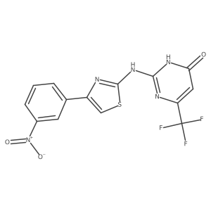 2-{[4-(3-nitrophenyl)-1,3-thiazol-2-yl]amino}-6-(trifluoromethyl)-4(3H)-pyrimidinone结构式