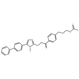 N-[3-(4-{2-[1-methyl-5-(4-phenylphenyl)imidazol-2-ylthio]acetyl}phenyl)propyl] acetamide结构式