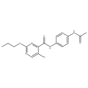 N-[4-(acetylamino)phenyl]-5-chloro-2-(propylsulfanyl)pyrimidine-4-carboxamide结构式