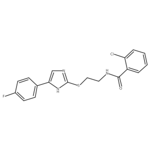 2-chloro-N-(2-((5-(4-fluorophenyl)-1H-imidazol-2-yl)thio)ethyl)benzamide Structure