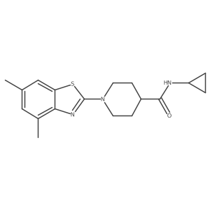 N-cyclopropyl-1-(4,6-dimethyl-1,3-benzothiazol-2-yl)piperidine-4-carboxamide结构式