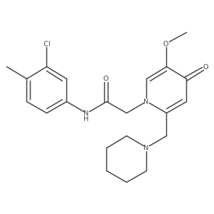 N-(3-chloro-4-methylphenyl)-2-(5-methoxy-4-oxo-2-(piperidin-1-ylmethyl)pyridin-1(4H)-yl)acetamide结构式
