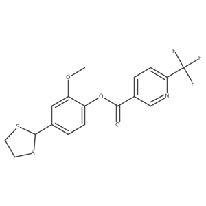 4-(1,3-Dithiolan-2-yl)-2-methoxyphenyl 6-(trifluoromethyl)nicotinate Structure