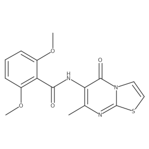 2,6-dimethoxy-N-{7-methyl-5-oxo-5H-[1,3]thiazolo[3,2-a]pyrimidin-6-yl}benzamide结构式