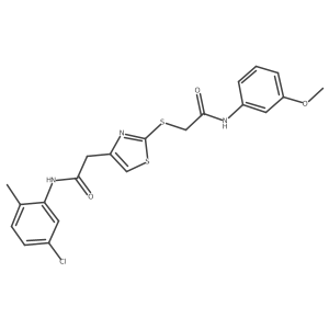N-(5-chloro-2-methylphenyl)-2-(2-((2-((3-methoxyphenyl)amino)-2-oxoethyl)thio)thiazol-4-yl)acetamide结构式
