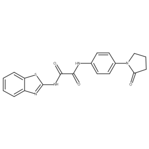 N1-(benzo[d]thiazol-2-yl)-N2-(4-(2-oxopyrrolidin-1-yl)phenyl)oxalamide结构式