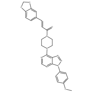 (Z)-3-(benzo[d][1,3]dioxol-5-yl)-1-(4-(3-(4-methoxyphenyl)-3H-[1,2,3]triazolo[4,5-d]pyrimidin-7-yl)piperazin-1-yl)prop-2-en-1-one结构式