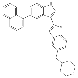4-[3-[5-(4-Morpholinylmethyl)-1H-indol-2-yl]-1H-indazol-5-yl]isoquinoline Structure