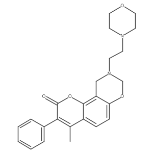 4-methyl-9-(2-morpholinoethyl)-3-phenyl-9,10-dihydrochromeno[8,7-e][1,3]oxazin-2(8H)-one Structure