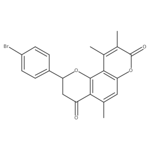 2-(4-bromophenyl)-5,9,10-trimethyl-2,3-dihydro-4H,8H-pyrano[2,3-f]chromene-4,8-dione结构式