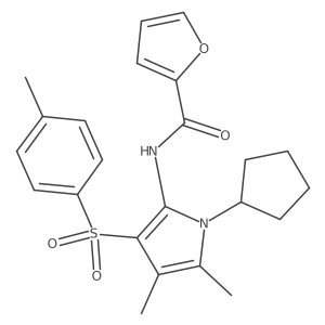 N-{1-cyclopentyl-4,5-dimethyl-3-[(4-methylphenyl)sulfonyl]-1H-pyrrol-2-yl}furan-2-carboxamide结构式