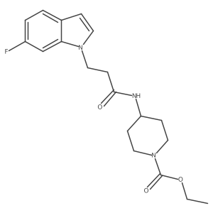 ethyl 4-{[3-(6-fluoro-1H-indol-1-yl)propanoyl]amino}-1-piperidinecarboxylate结构式