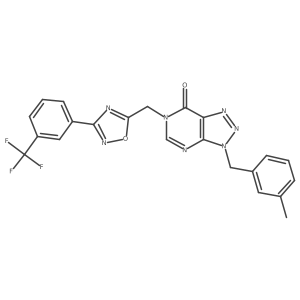3-[(3-methylphenyl)methyl]-6-({3-[3-(trifluoromethyl)phenyl]-1,2,4-oxadiazol-5-yl}methyl)-3H,6H,7H-[1,2,3]triazolo[4,5-d]pyrimidin-7-one Structure