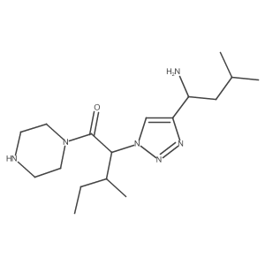 (2S,3S)-2-[4-[(1S)-1-Amino-3-methylbutyl]-1H-1,2,3-triazol-1-yl]-3-methyl-1-(1-piperazinyl)-1-pentanone Structure
