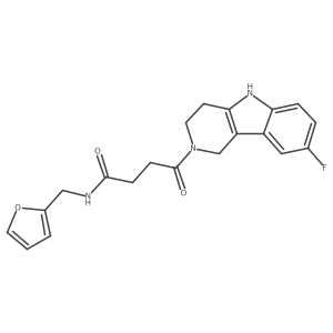 4-(8-fluoro-1,3,4,5-tetrahydro-2H-pyrido[4,3-b]indol-2-yl)-N-(furan-2-ylmethyl)-4-oxobutanamide结构式