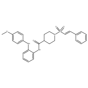 N-[2-(4-methoxyanilino)phenyl]-1-[(E)-2-phenylethenyl]sulfonylpiperidine-4-carboxamide结构式