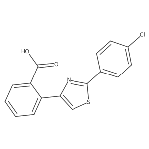 O=C(O)c1ccccc1-c1csc(-c2ccc(Cl)cc2)n1结构式