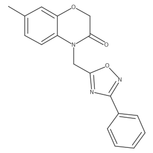 Cc1ccc2c(c1)OCC(=O)N2Cc1nc(-c2ccccc2)no1结构式