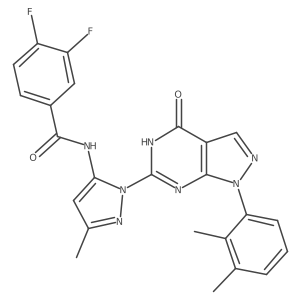 N-(1-(1-(2,3-dimethylphenyl)-4-oxo-4,5-dihydro-1H-pyrazolo[3,4-d]pyrimidin-6-yl)-3-methyl-1H-pyrazol-5-yl)-3,4-difluorobenzamide Structure