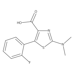 2-Dimethylamino-5-(2-fluoro-phenyl)-thiazole-4-carboxylic acid结构式