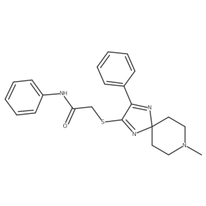 2-((8-methyl-3-phenyl-1,4,8-triazaspiro[4.5]deca-1,3-dien-2-yl)thio)-N-phenylacetamide结构式