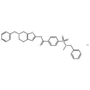 N-(5-benzyl-4,5,6,7-tetrahydrothiazolo[5,4-c]pyridin-2-yl)-4-(N-benzyl-N-methylsulfamoyl)benzamide hydrochloride结构式