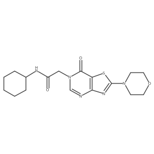 N-cyclohexyl-2-(2-morpholino-7-oxothiazolo[4,5-d]pyrimidin-6(7H)-yl)acetamide结构式