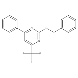 4-Phenyl-2-[(pyridin-2-ylmethyl)sulfanyl]-6-(trifluoromethyl)pyrimidine Structure