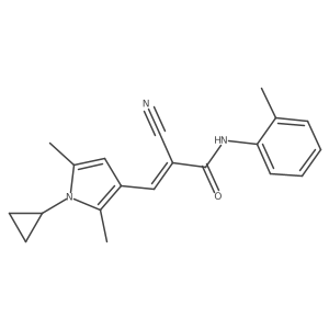 2-cyano-3-(1-cyclopropyl-2,5-dimethyl-1H-pyrrol-3-yl)-N-(2-methylphenyl)prop-2-enamide Structure