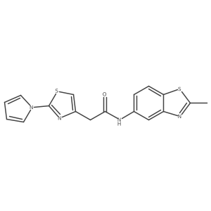 2-(2-(1H-pyrrol-1-yl)thiazol-4-yl)-N-(2-methylbenzo[d]thiazol-5-yl)acetamide结构式
