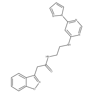 N-(2-((6-(1H-pyrazol-1-yl)pyrimidin-4-yl)amino)ethyl)-2-(benzo[d]isoxazol-3-yl)acetamide Structure