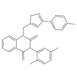 3-(2,5-dimethylphenyl)-1-((3-(p-tolyl)-1,2,4-oxadiazol-5-yl)methyl)quinazoline-2,4(1H,3H)-dione Structure