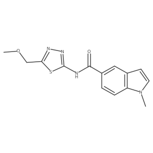 N-[(2Z)-5-(methoxymethyl)-1,3,4-thiadiazol-2(3H)-ylidene]-1-methyl-1H-indole-5-carboxamide结构式