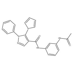 N-[3-(acetylamino)phenyl]-1-phenyl-5-(1H-pyrrol-1-yl)-1H-pyrazole-4-carboxamide Structure