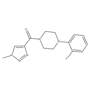 (4-(2-fluorophenyl)piperazin-1-yl)(1-methyl-1H-1,2,3-triazol-4-yl)methanone结构式