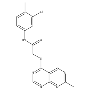 N-(3-chloro-4-methylphenyl)-2-((7-methylpyrimido[4,5-d]pyrimidin-4-yl)thio)acetamide结构式