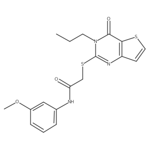 N-(3-methoxyphenyl)-2-({4-oxo-3-propyl-3H,4H-thieno[3,2-d]pyrimidin-2-yl}sulfanyl)acetamide结构式
