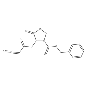 3-Oxazolidinecarboxylic acid, 4-(3-diazo-2-oxopropyl)-5-oxo-, phenylmethyl ester, (S)-结构式