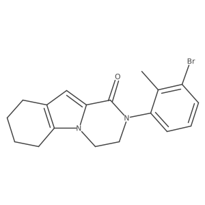 2-(3-bromo-2-methylphenyl)-3,4,6,7,8,9-hexahydropyrazino[1,2-a]indol-1(2H)-one Structure