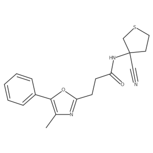 N-(3-cyanothiolan-3-yl)-3-(4-methyl-5-phenyl-1,3-oxazol-2-yl)propanamide Structure