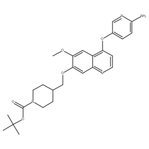 Tert-butyl 4-(((4-((6-aminopyridin-3-yl)oxy)-6-methoxyquinolin-7-yl)oxy)methyl)piperidine-1-carboxylate结构式