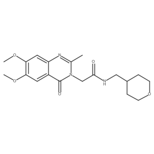 2-(6,7-dimethoxy-2-methyl-4-oxoquinazolin-3(4H)-yl)-N-(tetrahydro-2H-pyran-4-ylmethyl)acetamide结构式