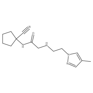N-(1-cyanocyclopentyl)-2-{[2-(4-methyl-1H-pyrazol-1-yl)ethyl]amino}acetamide结构式