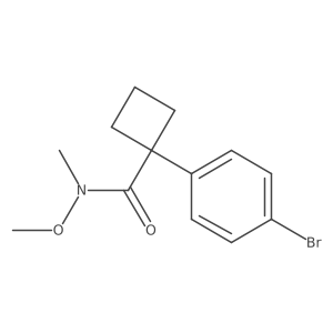 1-(4-bromophenyl)-N-methoxy-N-methylcyclobutane-1-carboxamide结构式