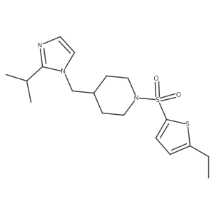 1-((5-ethylthiophen-2-yl)sulfonyl)-4-((2-isopropyl-1H-imidazol-1-yl)methyl)piperidine结构式