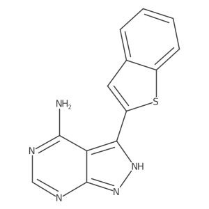 3-(1-benzothiophen-2-yl)-2H-pyrazolo[3,4-d]pyrimidin-4-amine结构式