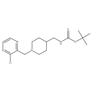 Tert-butyl ((1-((3-chloropyrazin-2-yl)methyl)piperidin-4-yl)methyl)carbamate结构式