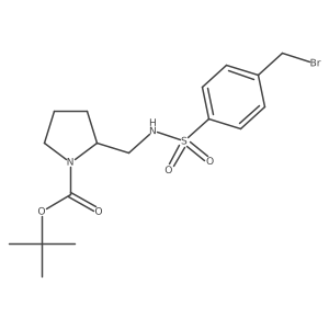tert-Butyl 2-((4-(bromomethyl)phenylsulfonamido)methyl)pyrrolidine-1-carboxylate结构式
