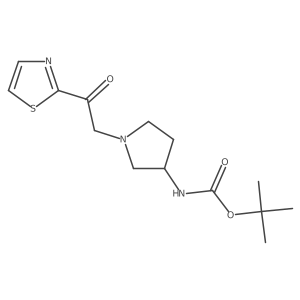 (S)-tert-butyl (1-(2-oxo-2-(thiazol-2-yl)ethyl)pyrrolidin-3-yl)carbamate Structure
